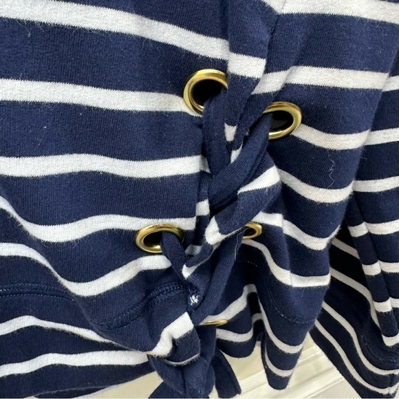 Michael Kors Navy White Stripe Nautical Hoodie, Large - Picture 9 of 10